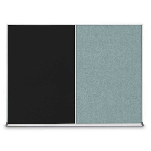 Triple Door Radius Corkboard, 96"X48", S, UV8006-SATIN-CLOUD